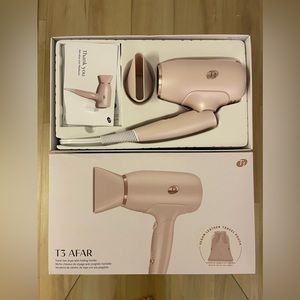 T3 Afar Lightweight Travel Size Hair Dryer in satin blush color.